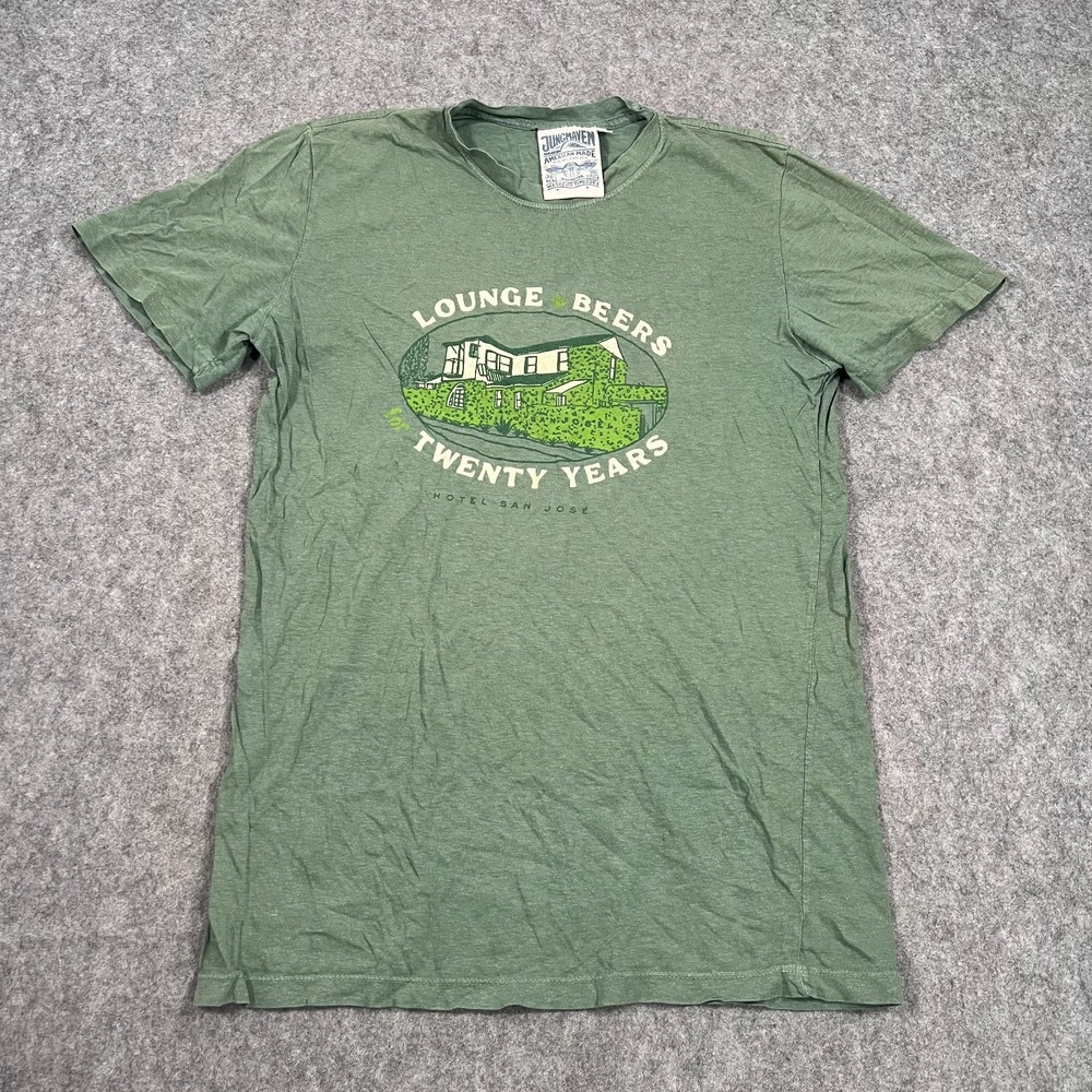 Jungmaven Green Lounge‎ Beers Organic Cotton Hemp T-Shirt Men's Size Small